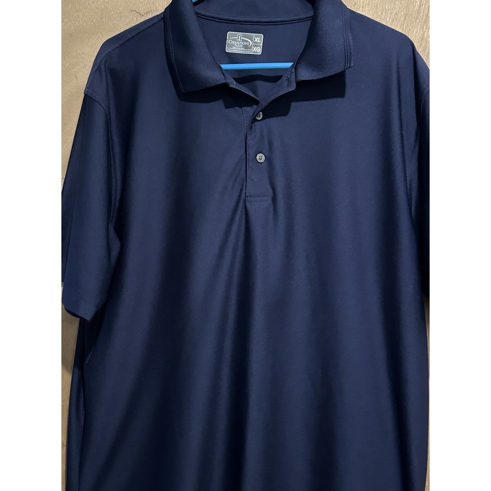 Champions Tour Polo Shirt Mens XL Blue Short Sleeves Collared Golf Golfing
